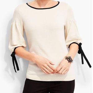 Ivory Romantic Tie Juliet - Sleeve Sweater
